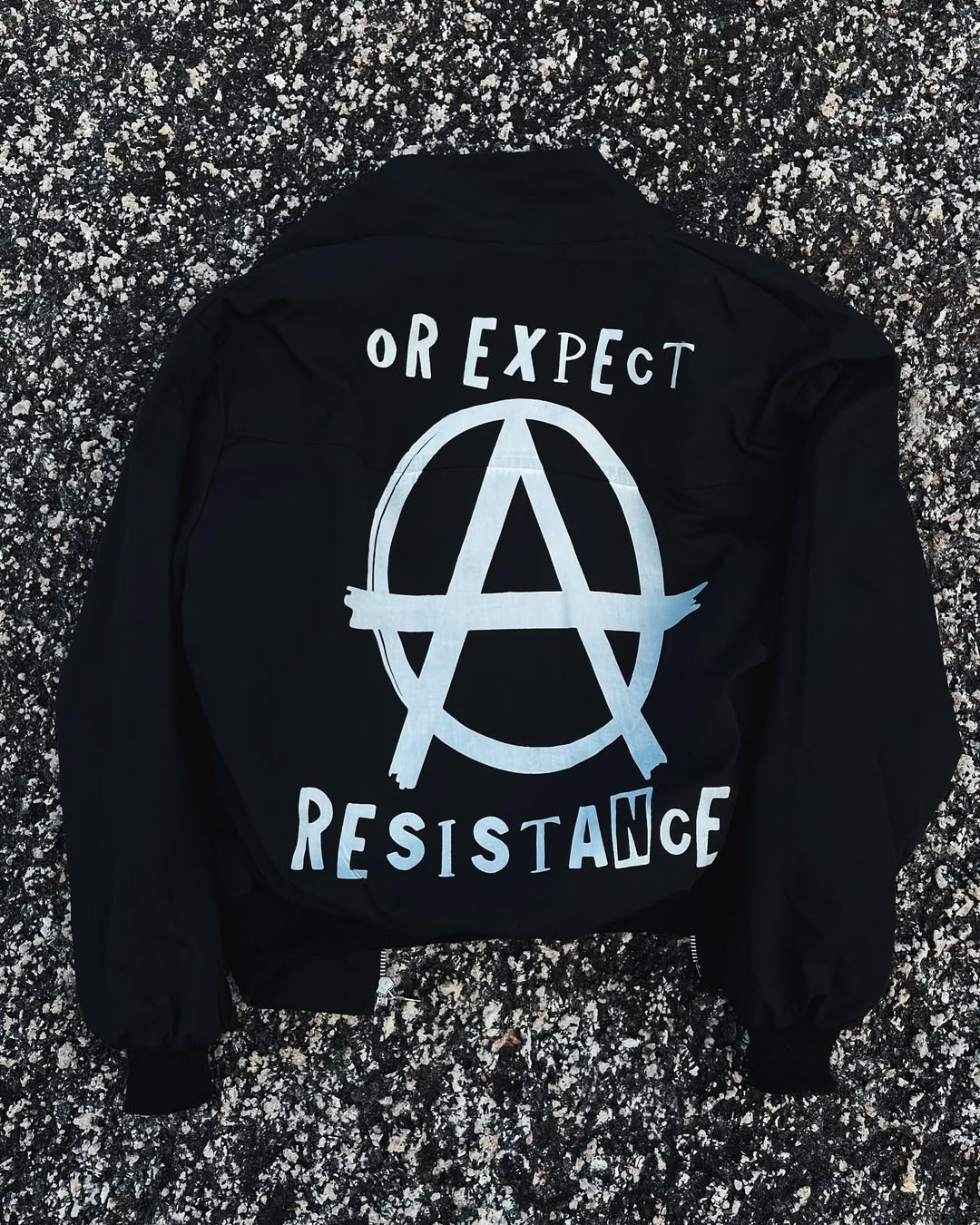 Respect Existence | Black Upcycled Bomber Jacket