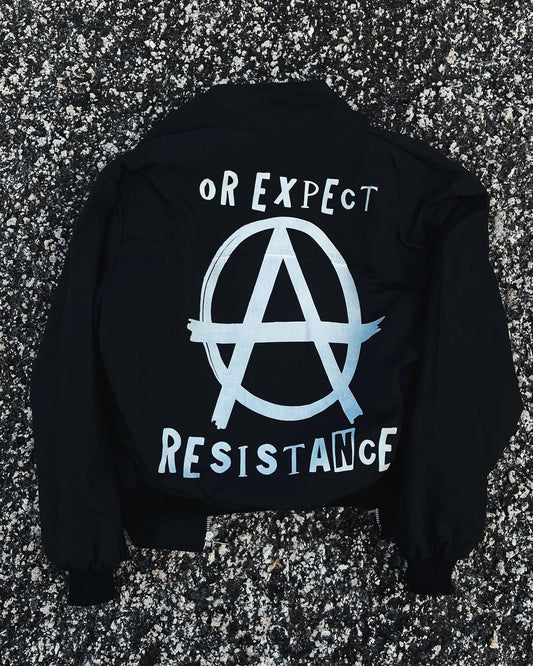 Respect Existence | Black Upcycled Bomber Jacket