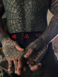 Classic Apparel: Embroidered Om Belt (Black and Red)