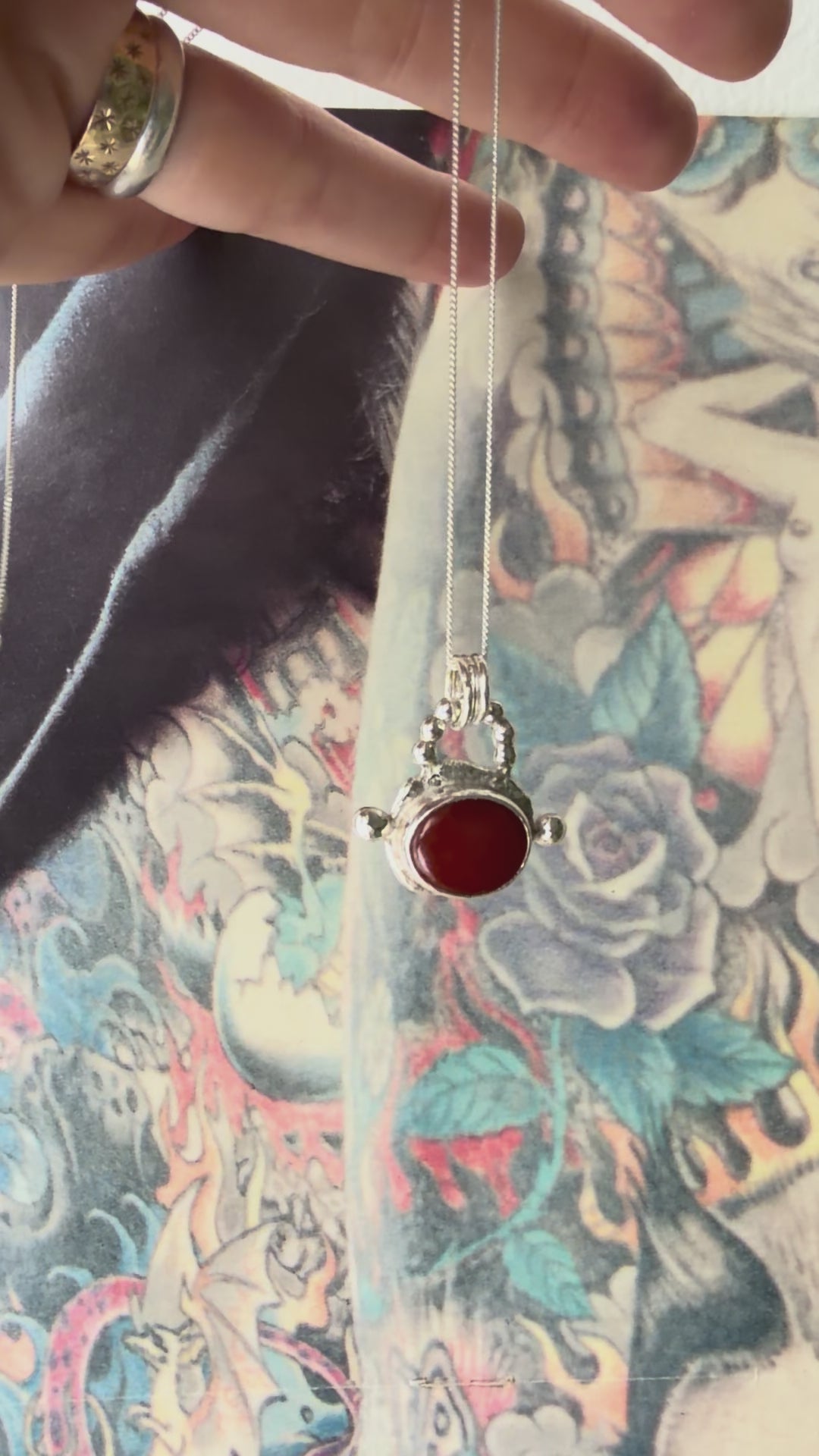 The Ritual Pendant - Carnelian & Recycled Sterling Silver