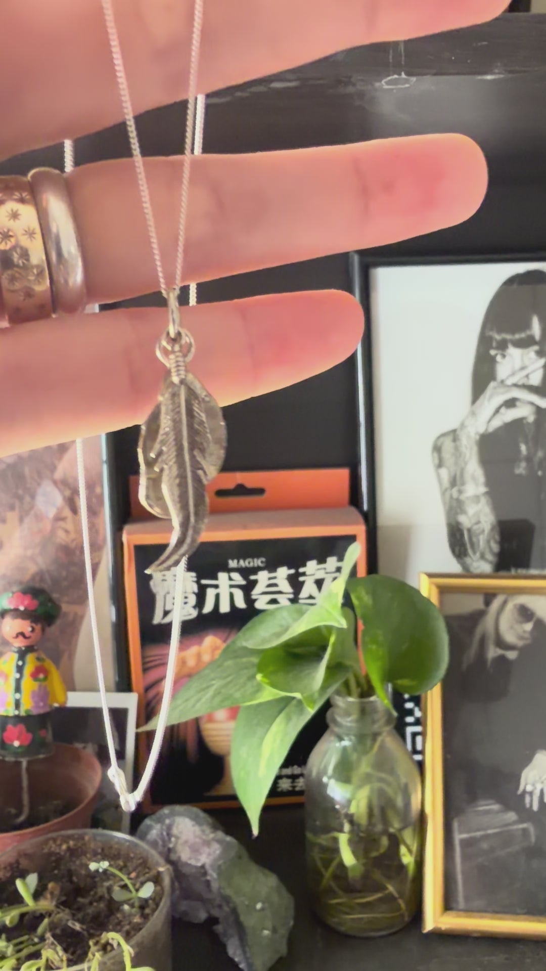 The Wild Feather and Stone Pendant