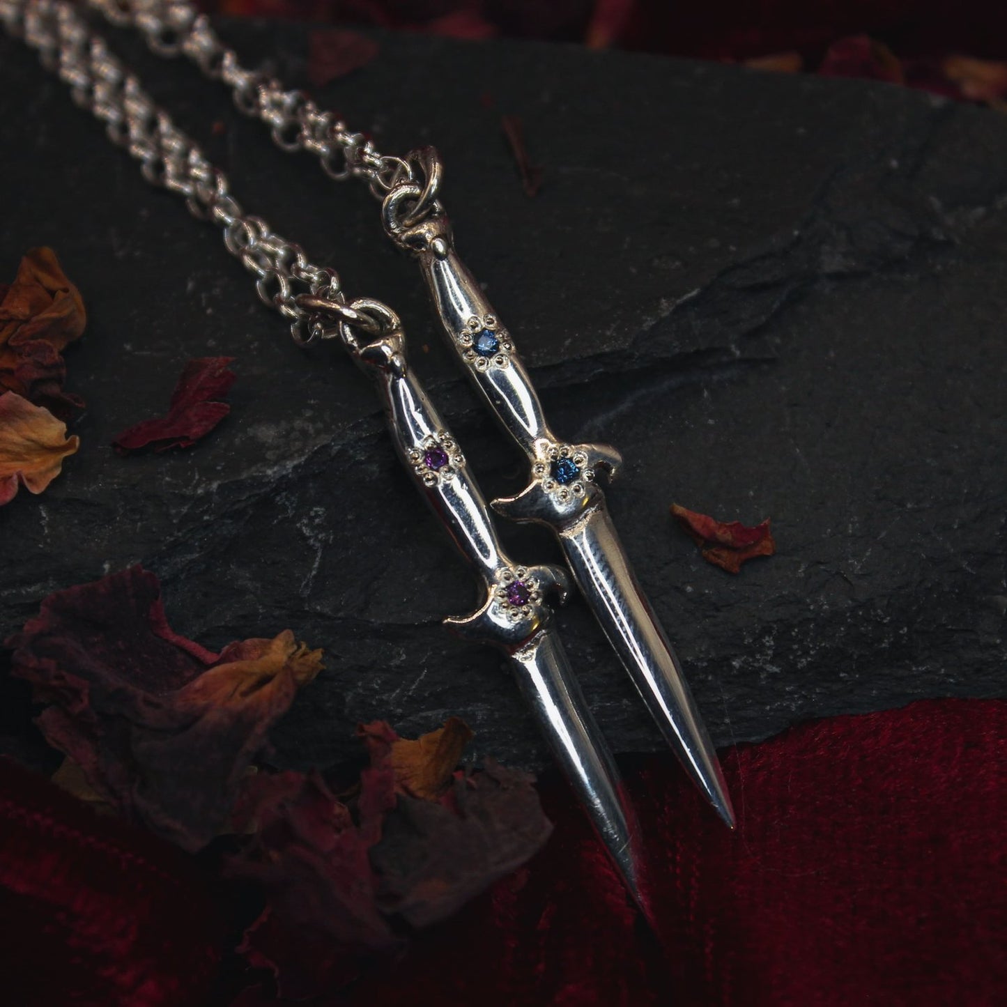 Sapphire Switchblade Pendant