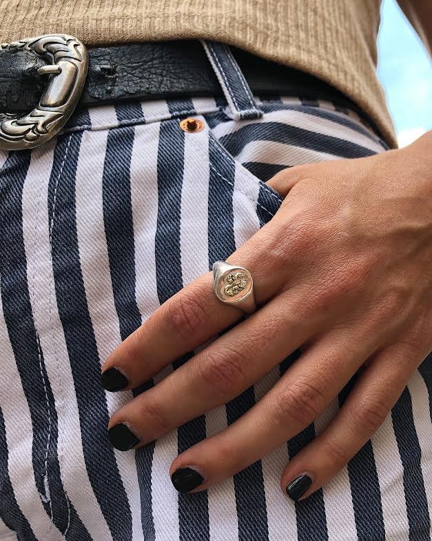 Silver and Gold Scorpion Signet Ring