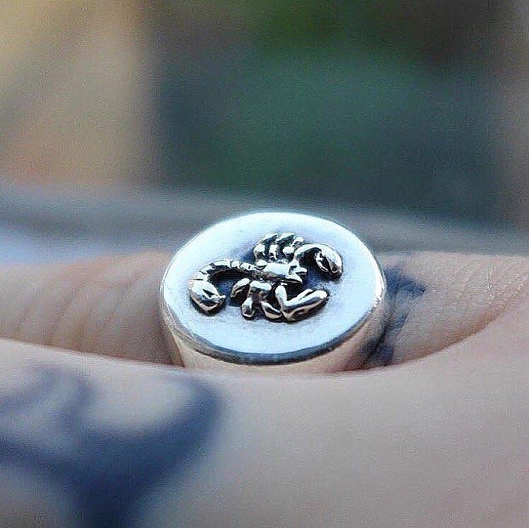 Silver Scorpion Signet Ring