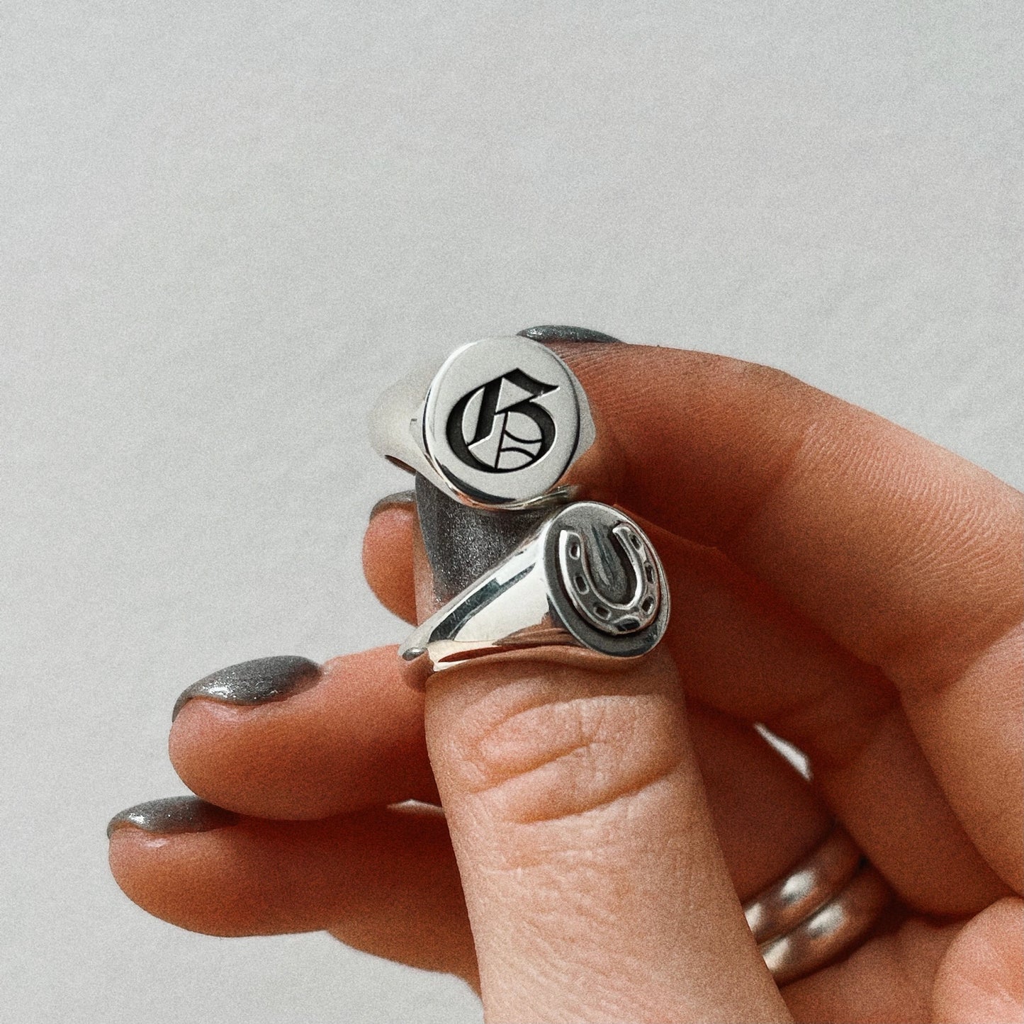 Custom: Old English Initial Ring