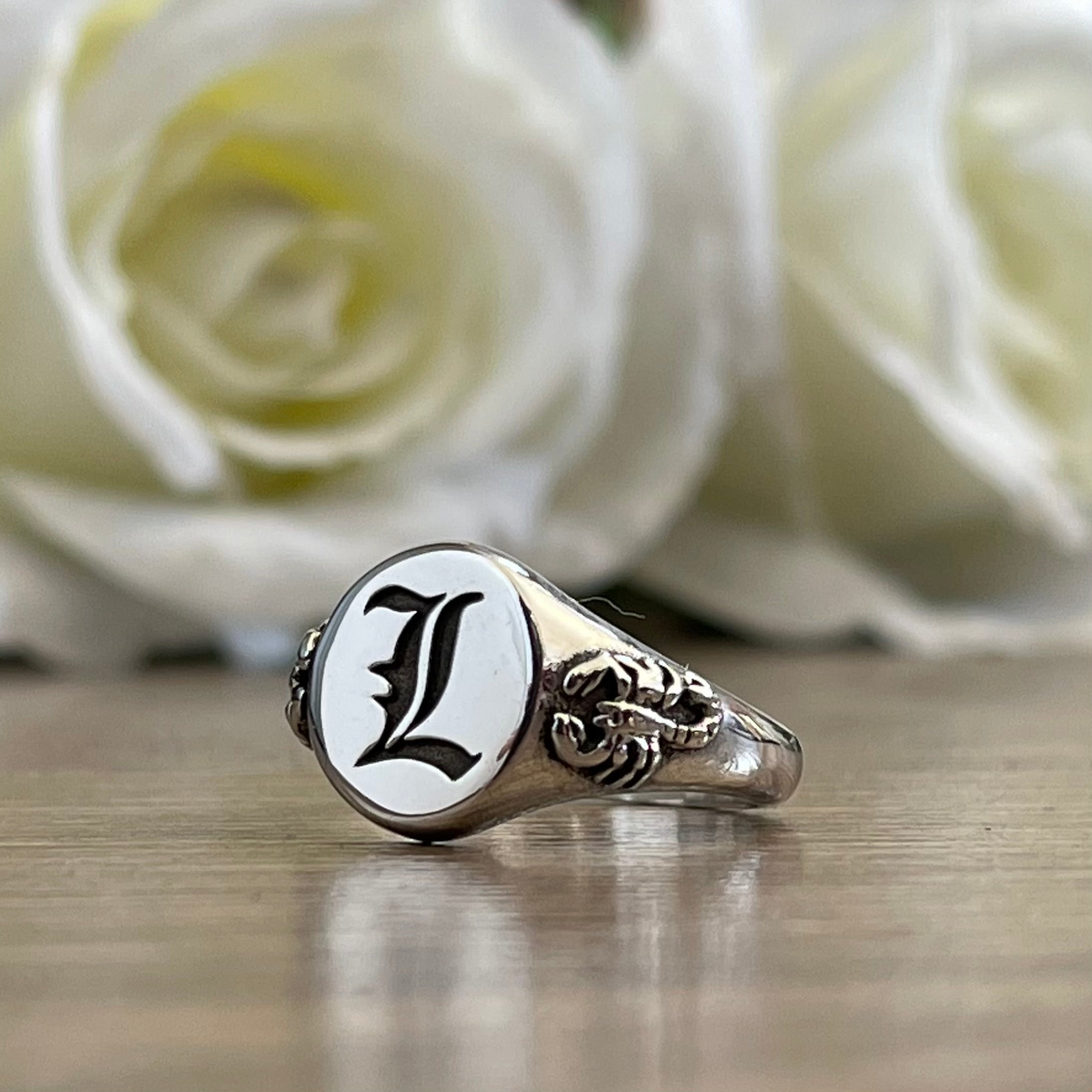 Small Scorpion Signet Ring with Initial Engraving