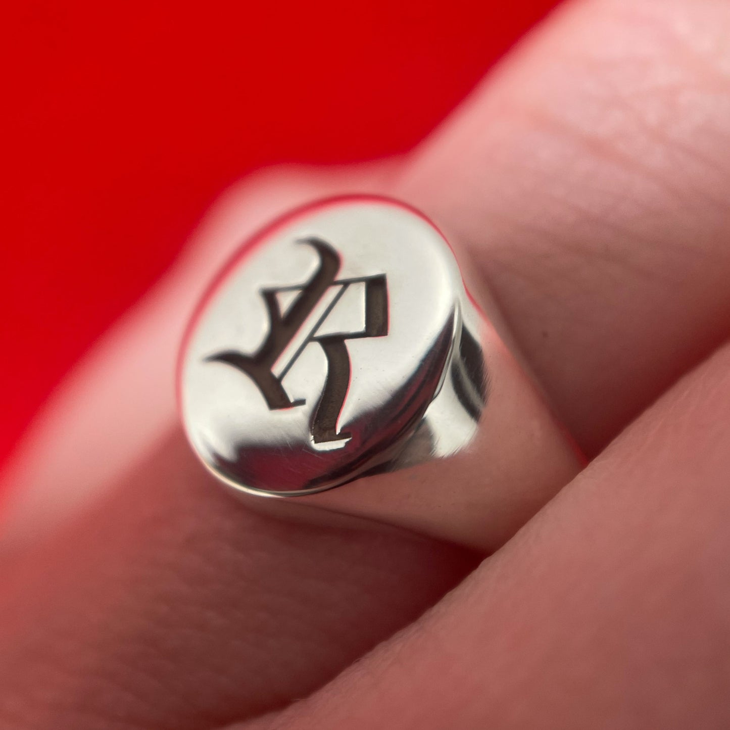 Custom: Old English Initial Ring