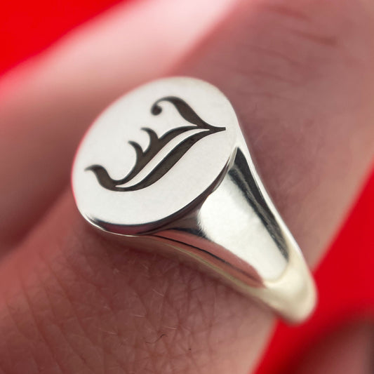 Custom: Old English Initial Ring